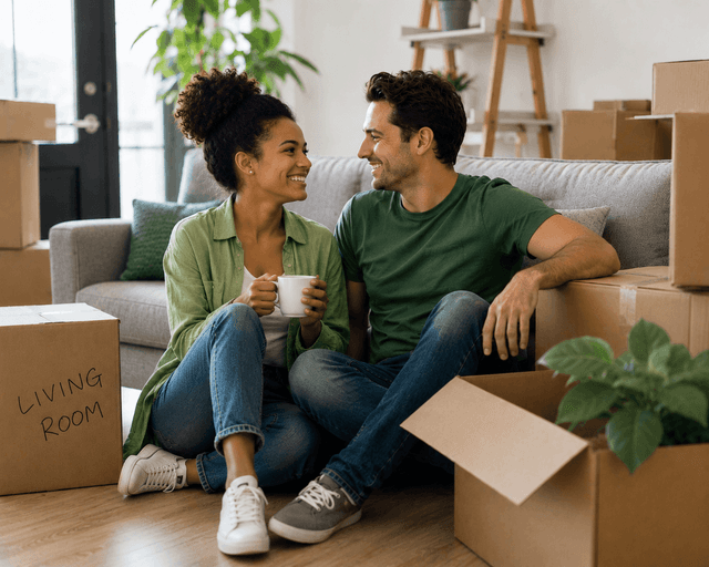 Professional movers loading furniture and boxes into a moving truck — compare licensed moving companies and get free quotes on Book My Move