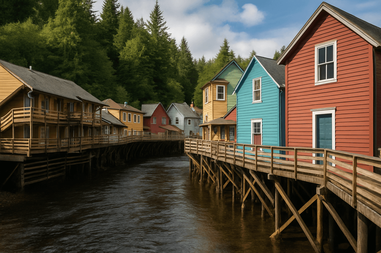 Creek Street historic boardwalk in Ketchikan