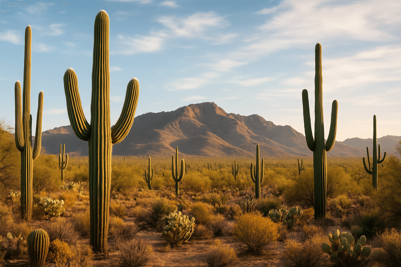 Saguaro National Park with iconic cacti in Tucson