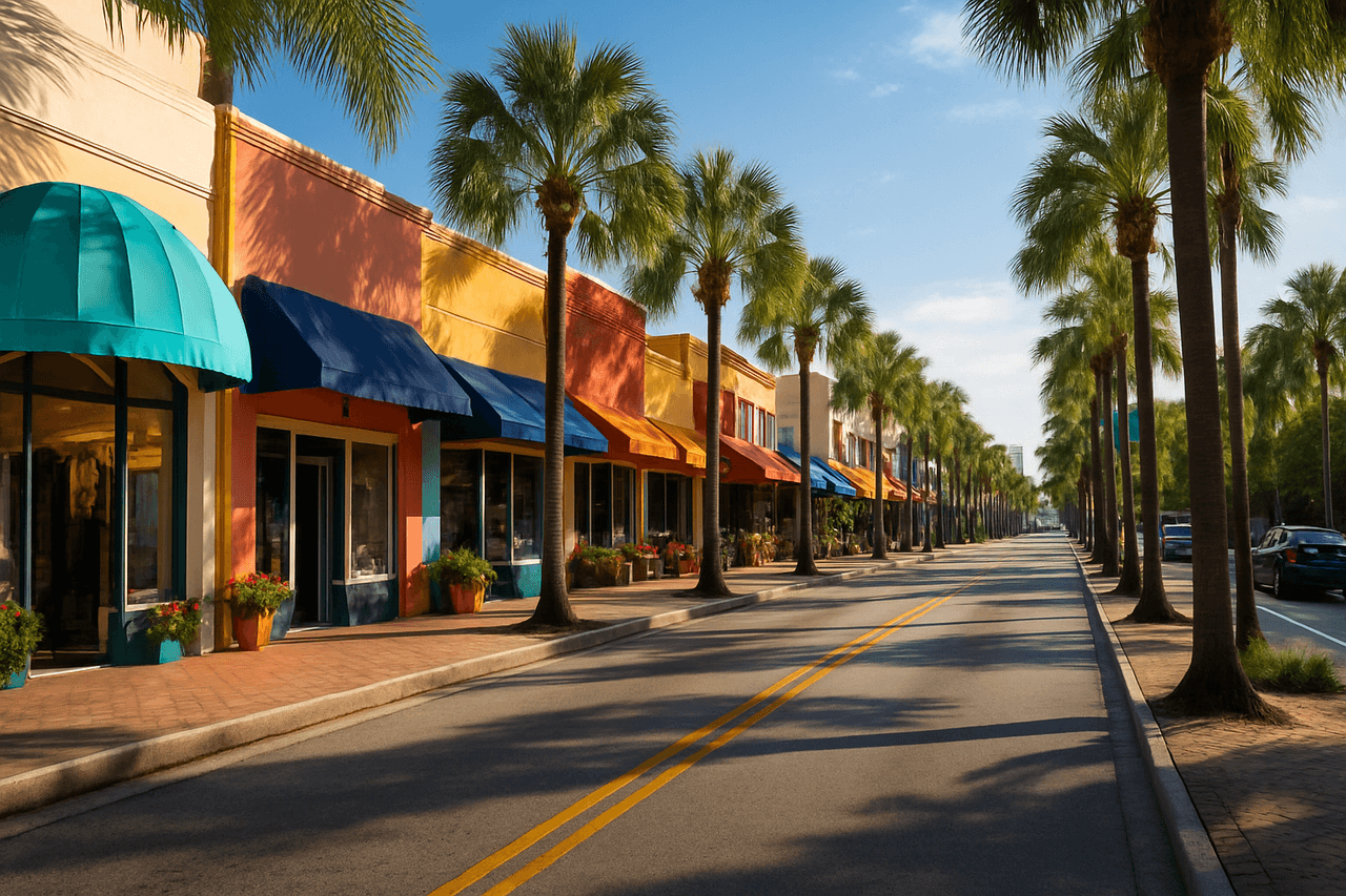 Las Olas Boulevard in Fort Lauderdale, Florida