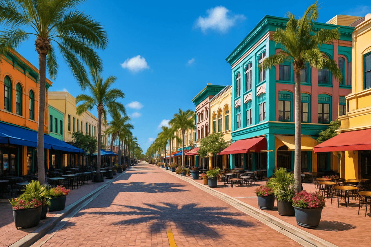 Clematis Street in West Palm Beach, Florida
