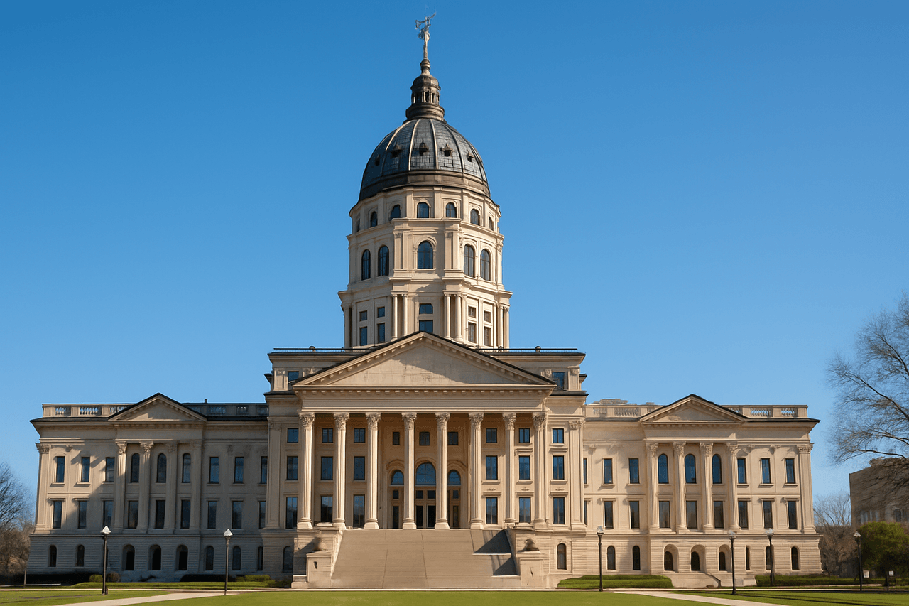 Downtown Topeka Kansas — Kansas State Capitol building in Topeka