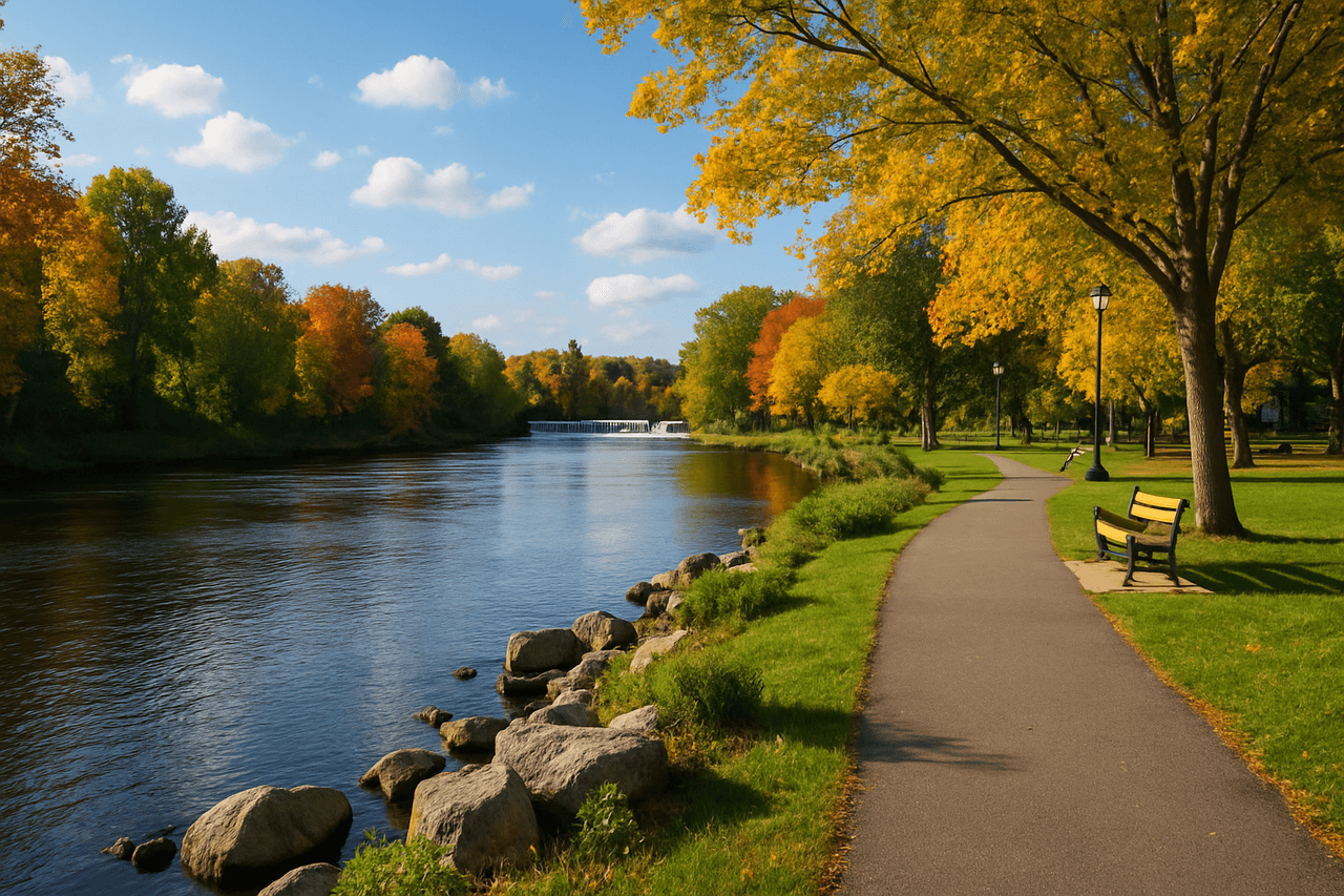 Westbrook, ME - Riverbank Park with scenic river views