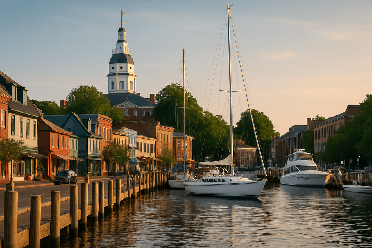 Annapolis State House and historic waterfront