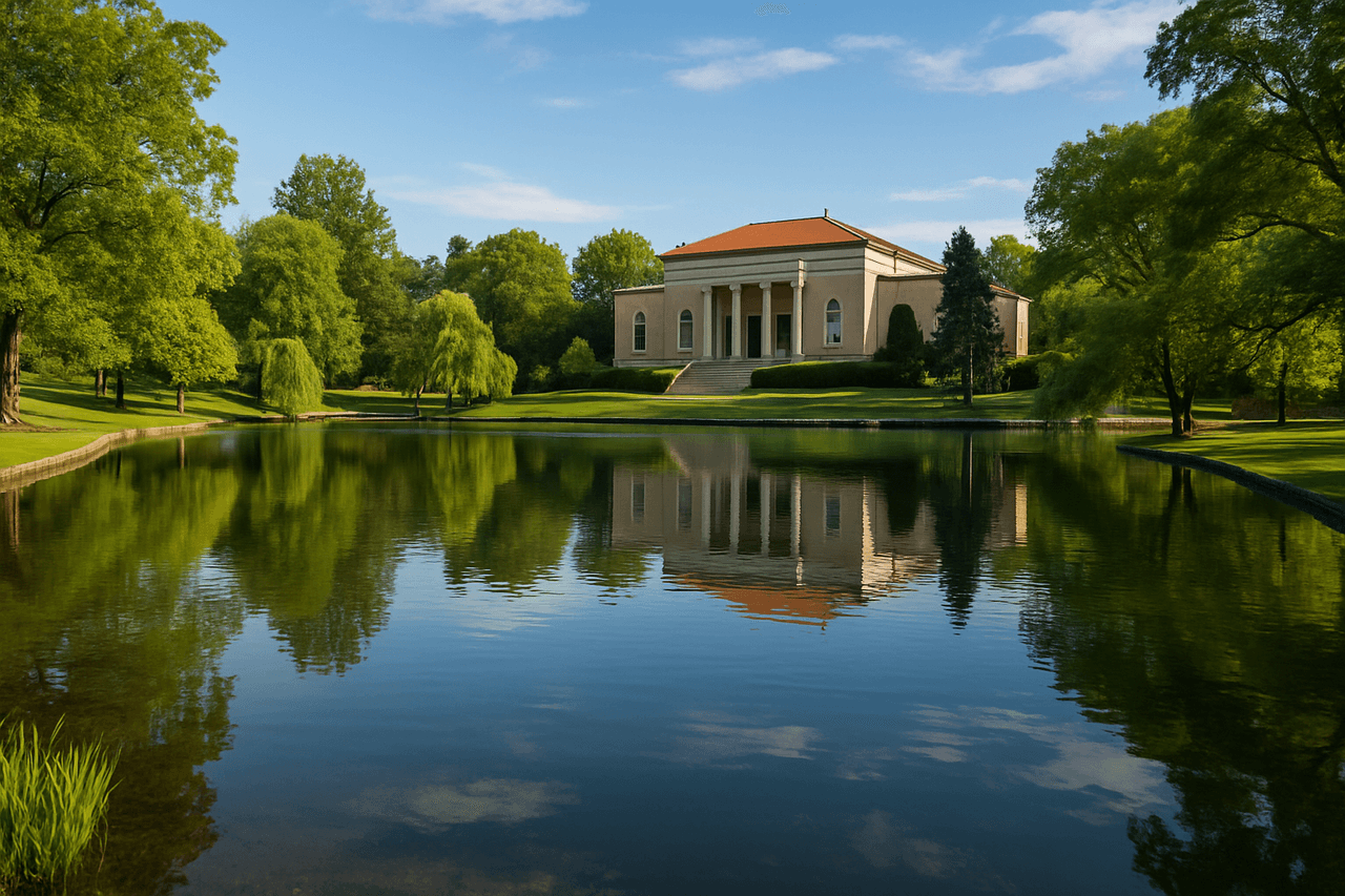 Hagerstown City Park with its serene lake and art museum