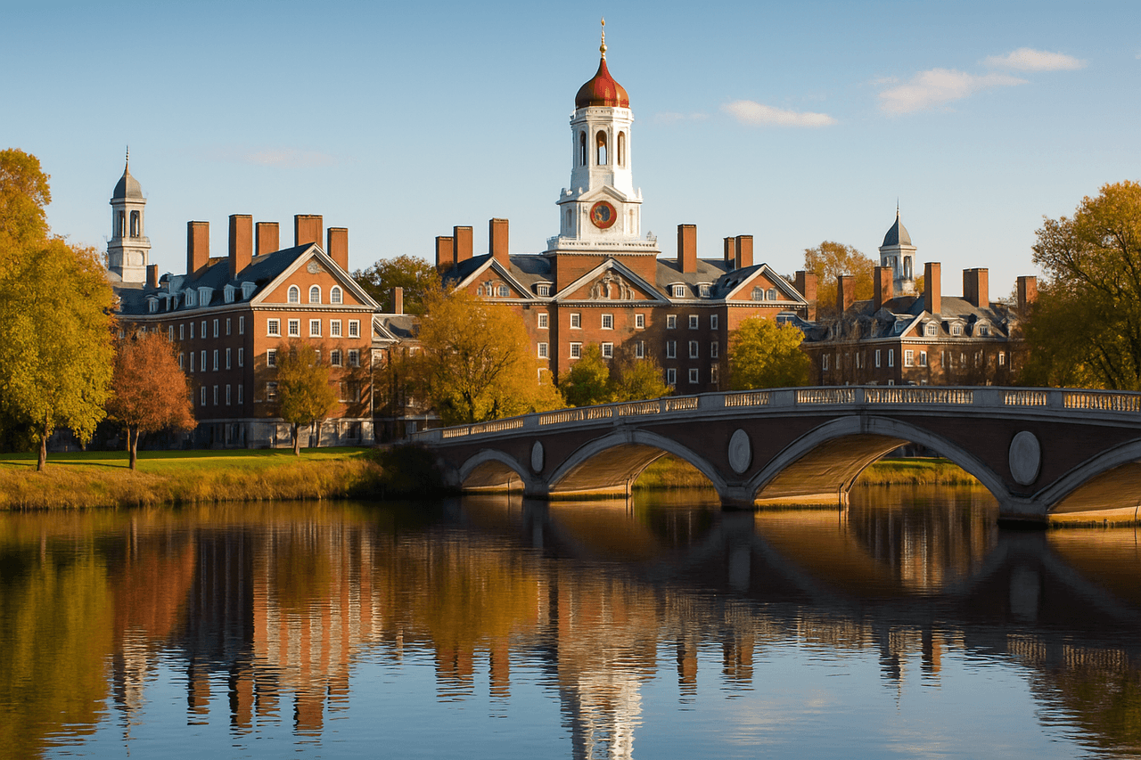 Cambridge skyline with Harvard University