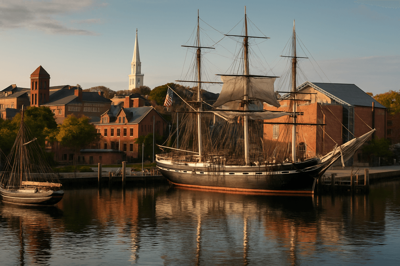 New Bedford skyline with Whaling Museum