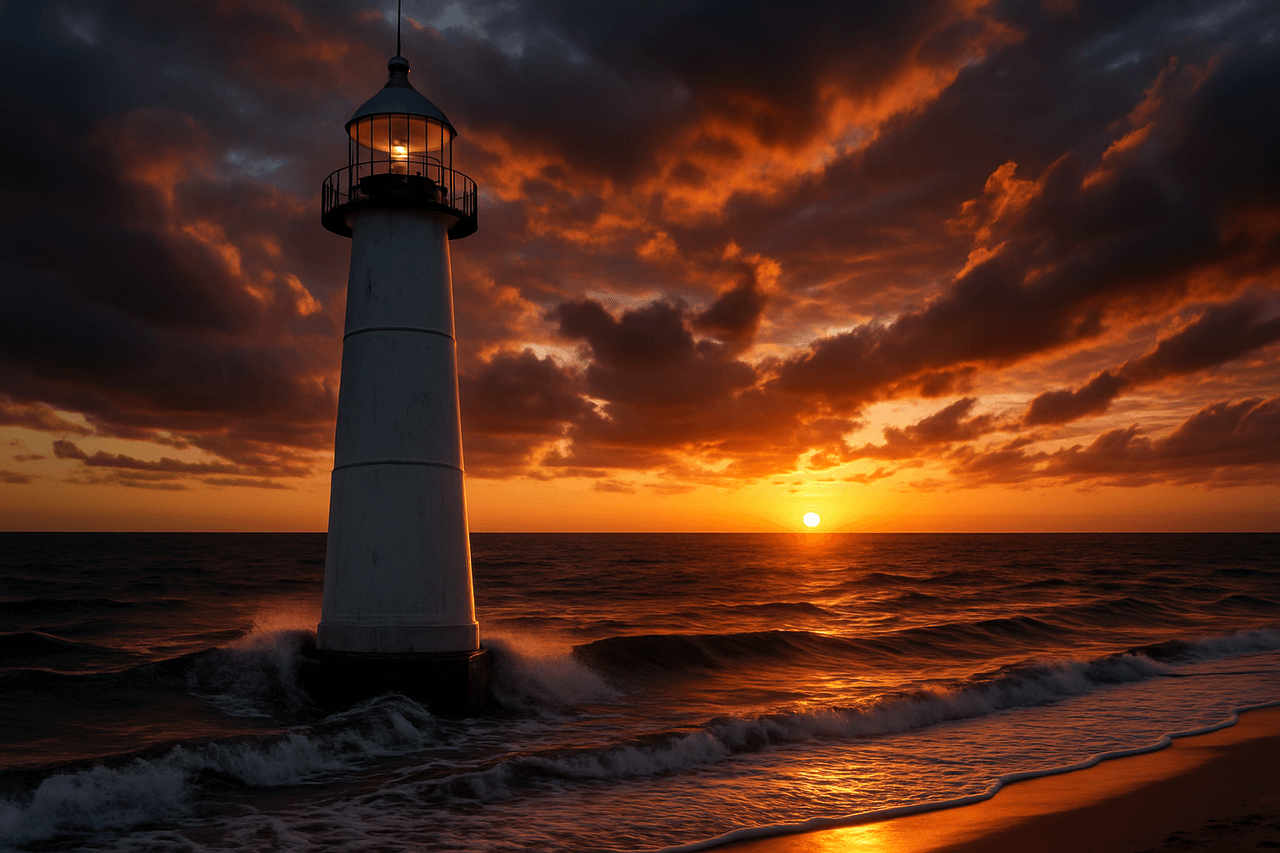 Biloxi, MS with the historic Biloxi Lighthouse