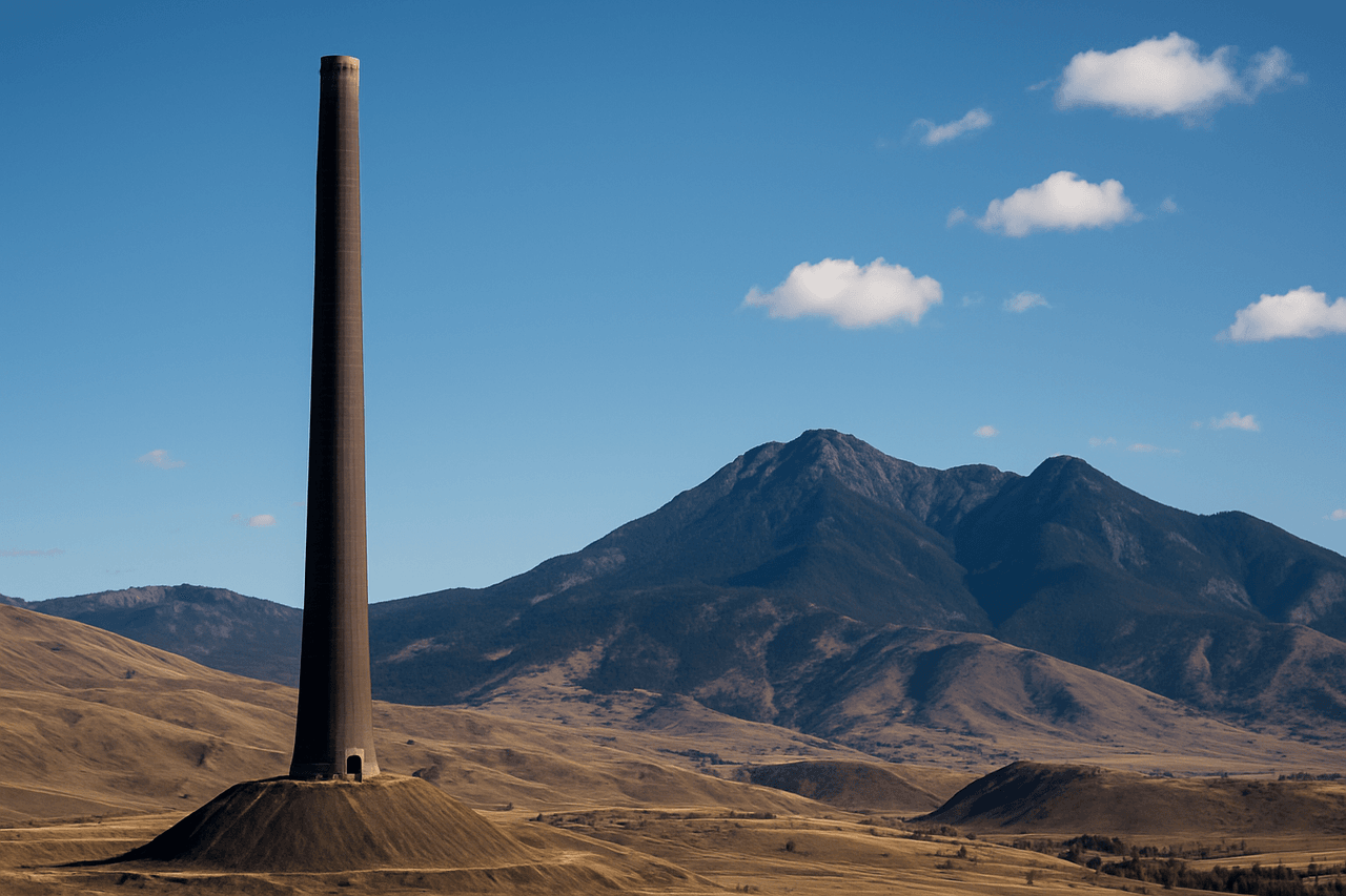 Anaconda, Montana with the Anaconda Smelter Stack