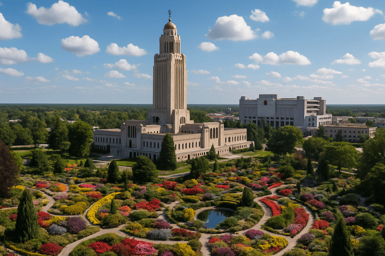 Nebraska State Capitol building in Lincoln
