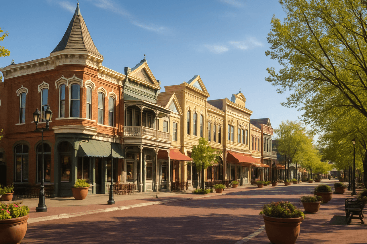 Victorian Square in Sparks with its charming architecture
