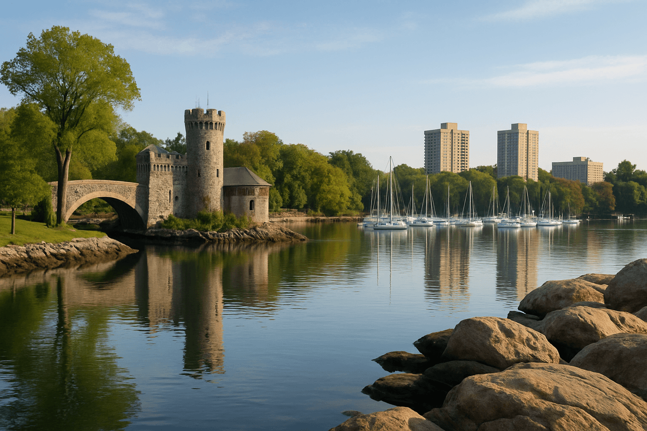 New Rochelle with Glen Island Park