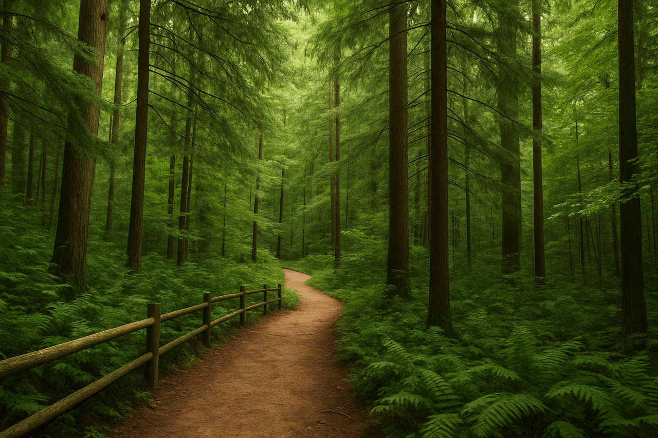 Scenic view of Hemlock Bluffs Nature Preserve in Cary, North Carolina