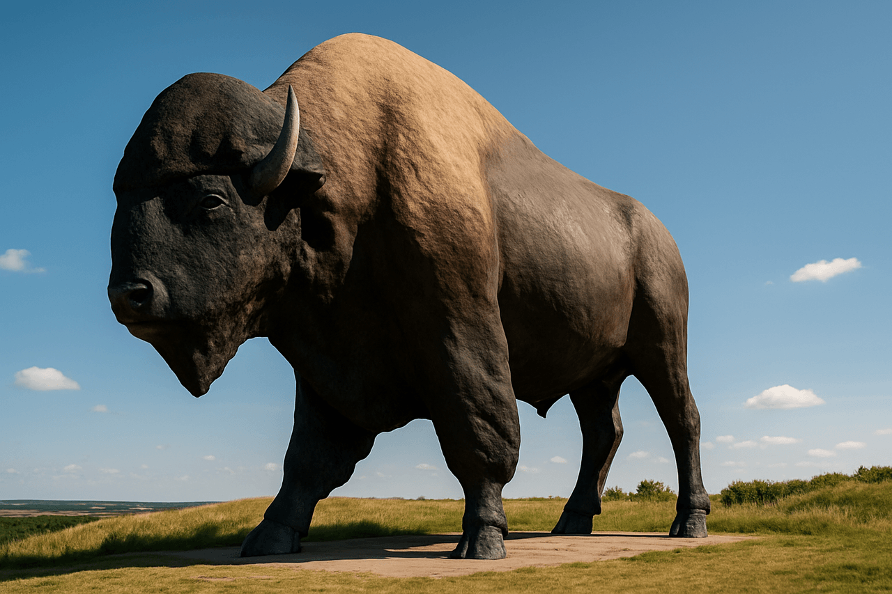 World's Largest Buffalo Monument in Jamestown