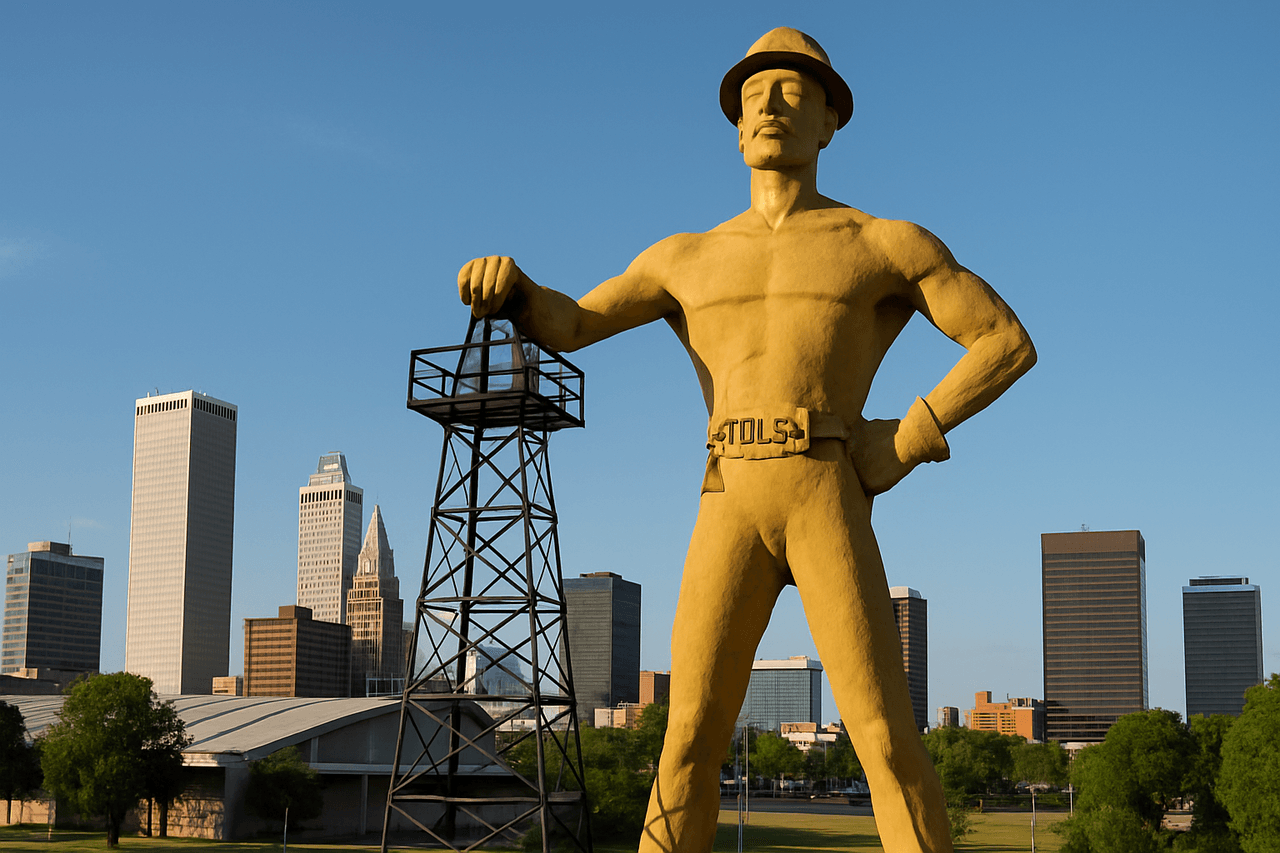 Tulsa's Golden Driller statue