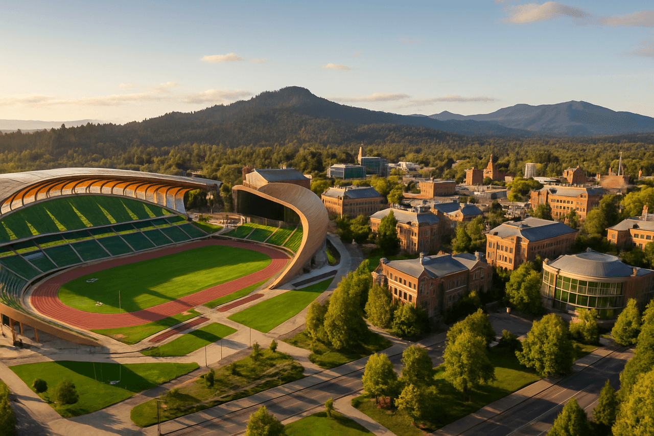 Downtown Eugene Eugene Oregon — Hayward Field at the University of Oregon in Eugene