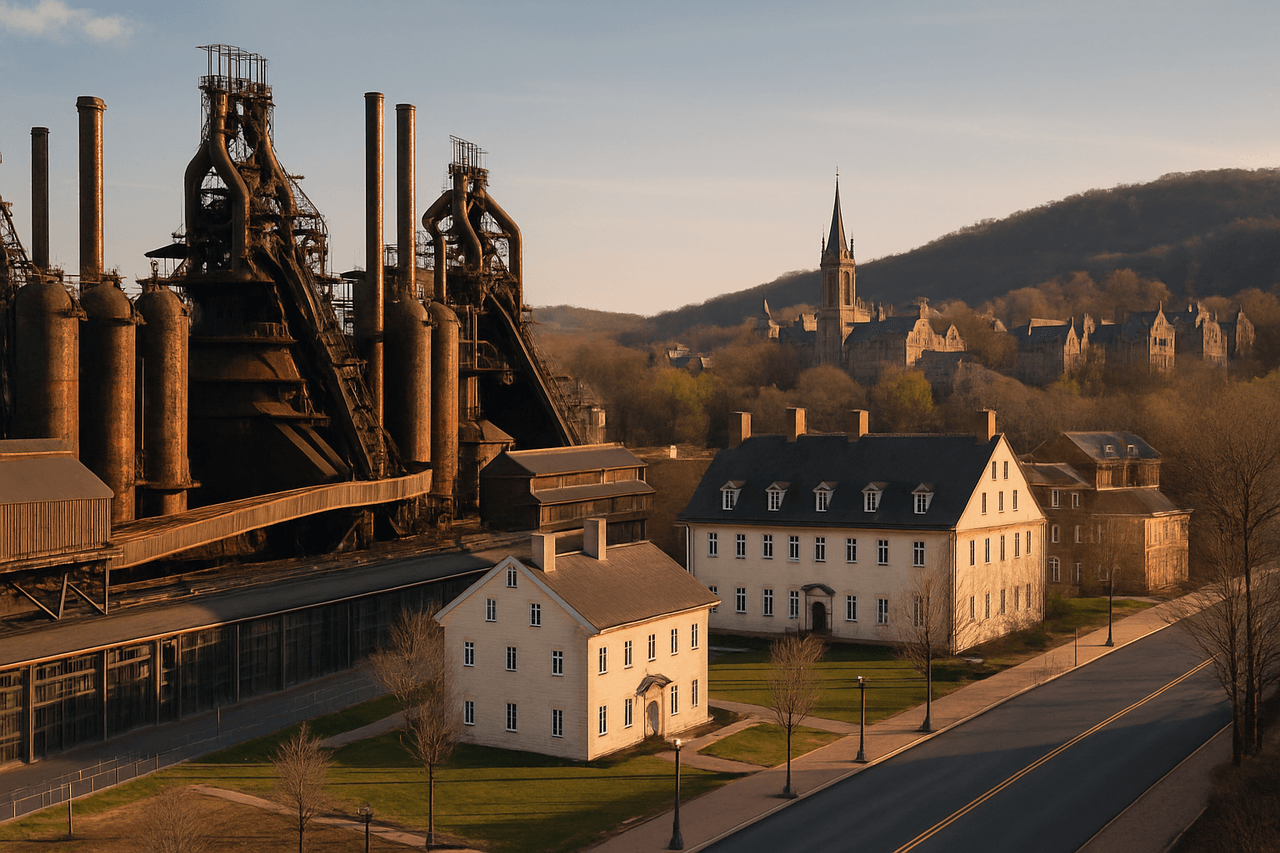 Bethlehem with SteelStacks and the Moravian Museum