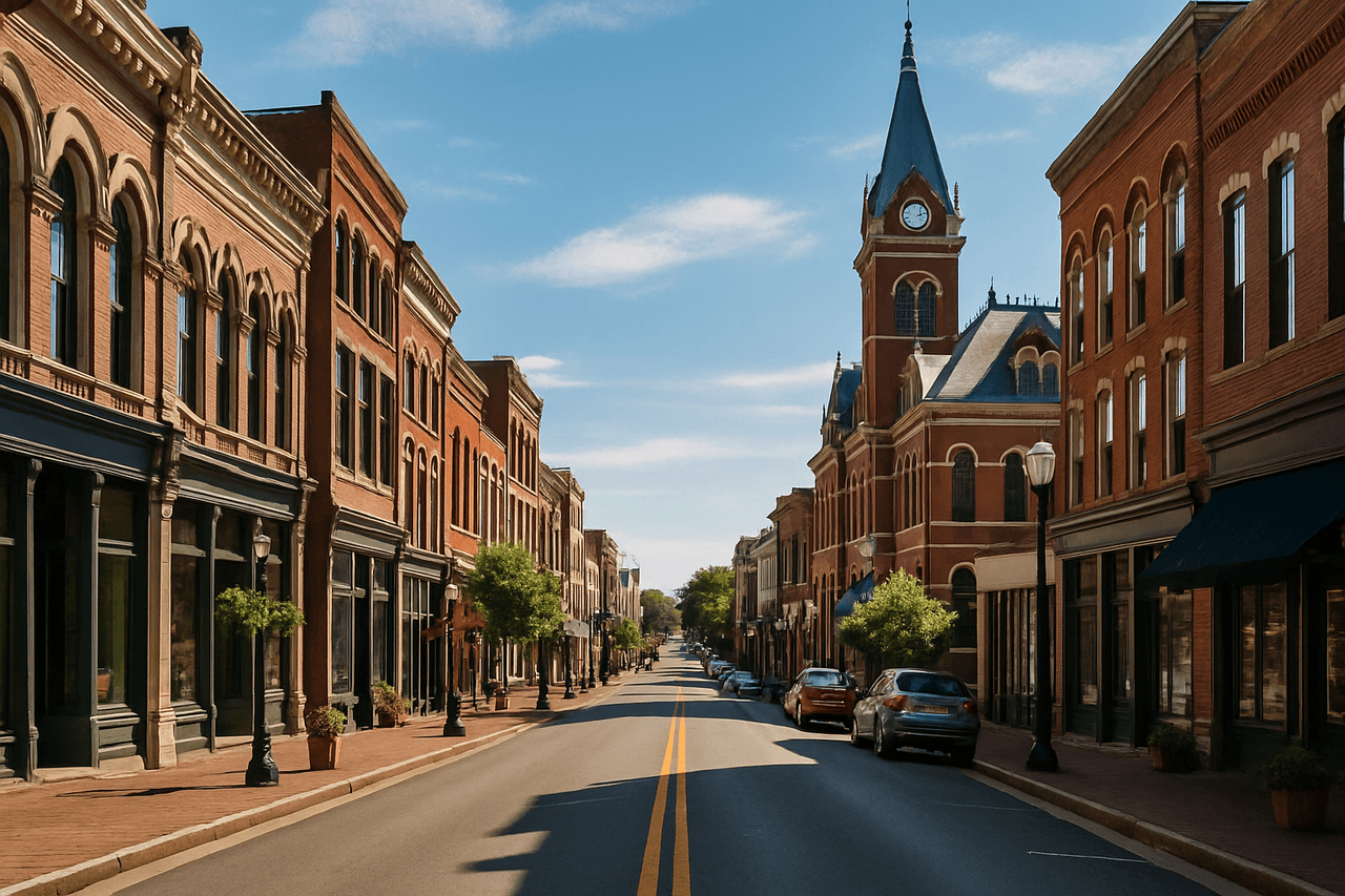 Clarksville downtown area
