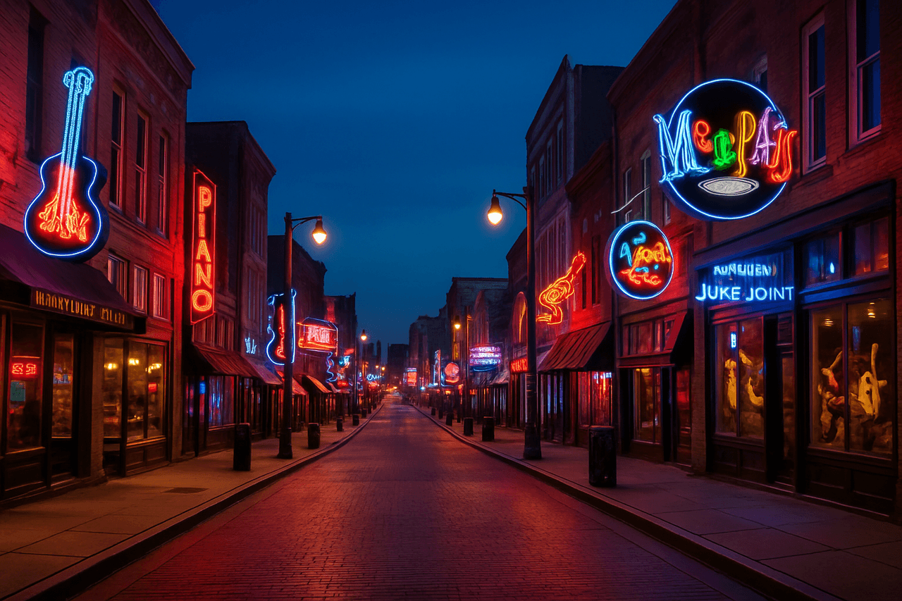 Memphis skyline with Beale Street