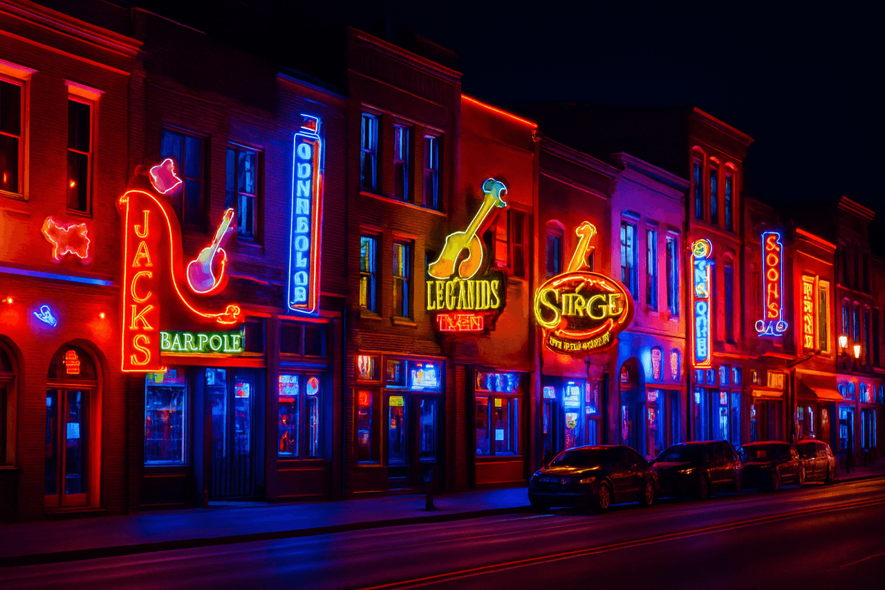 Nashville skyline with Broadway District