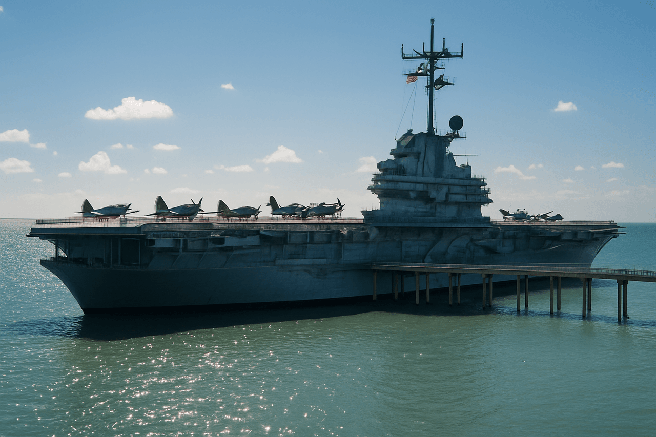 Corpus Christi movers near USS Lexington