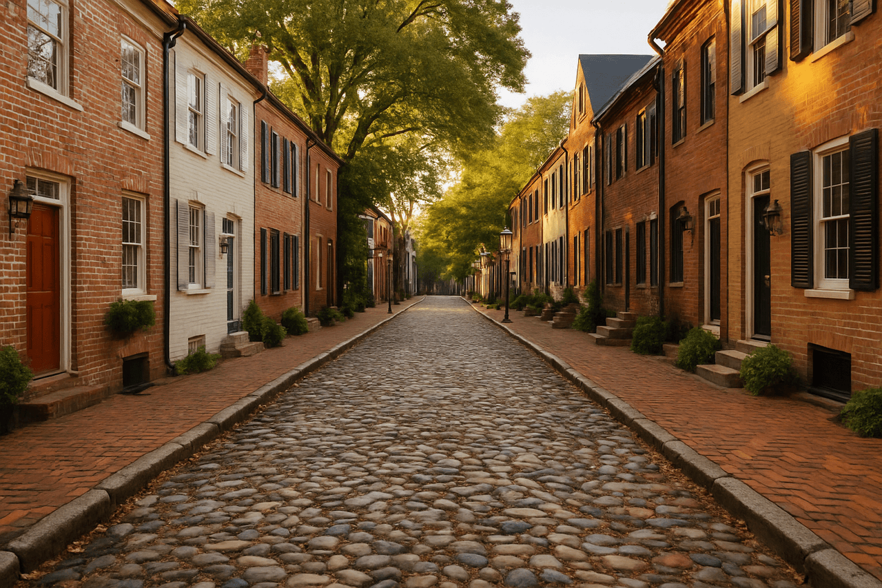 Del Ray Alexandria Virginia — Historic Old Town Alexandria with cobblestone streets