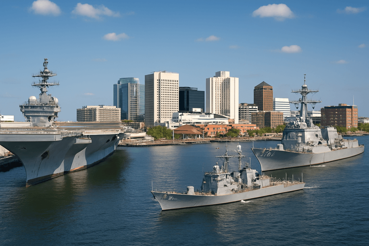 Ocean View Norfolk Virginia — Norfolk Naval Station and waterfront views