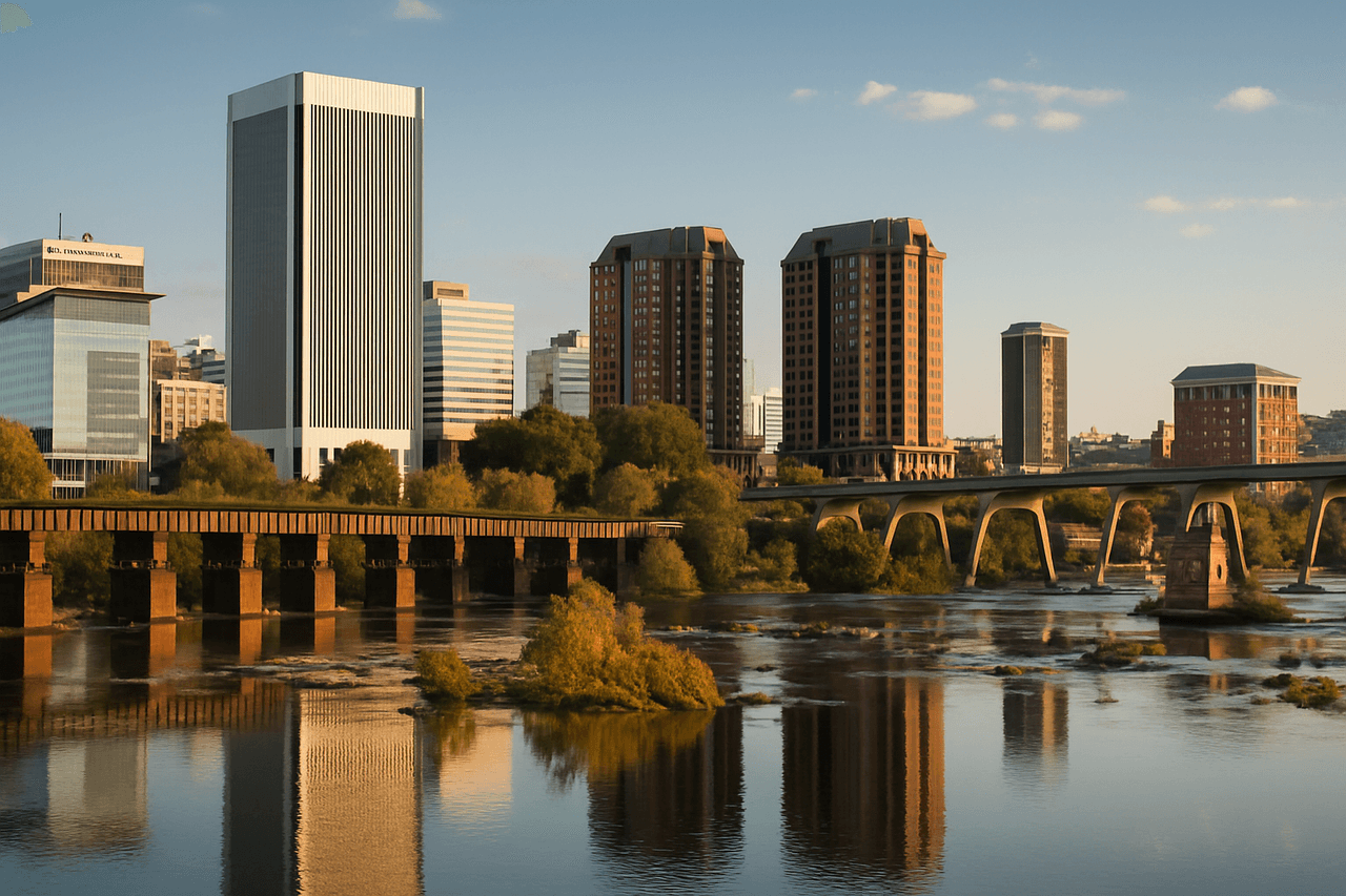 Richmond skyline with James River views