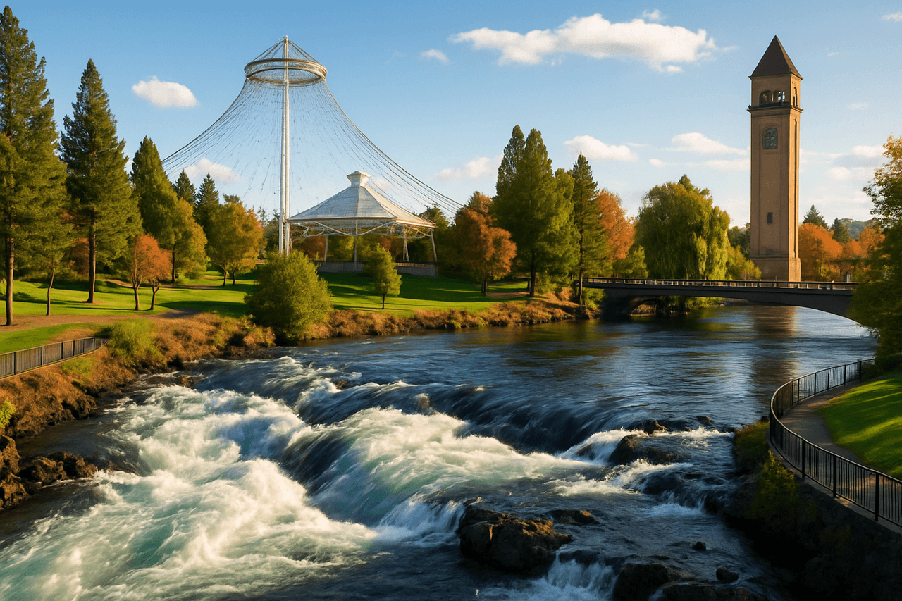 Spokane's Riverfront Park with the Spokane River