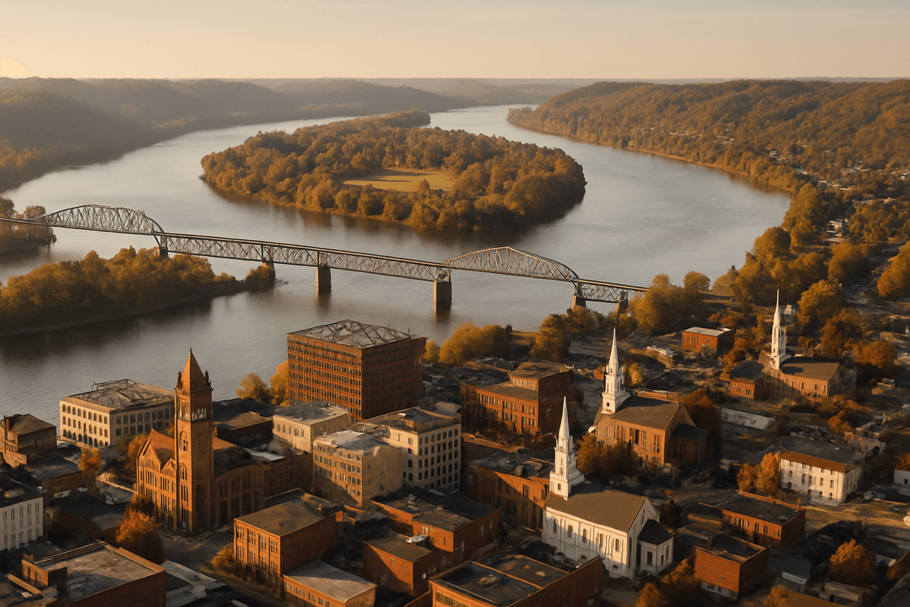 Parkersburg WV with Blennerhassett Island