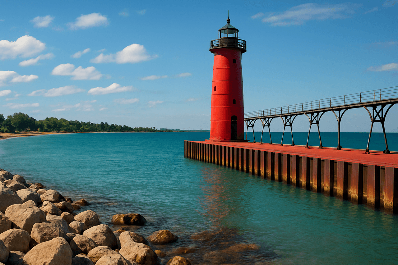 Kenosha with Kenosha Pierhead Lighthouse