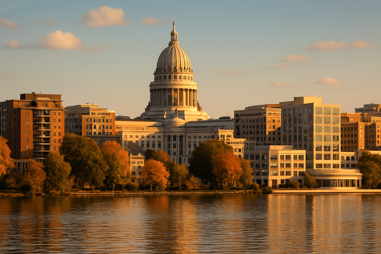 Westside Madison Wisconsin — Madison skyline with Wisconsin State Capitol