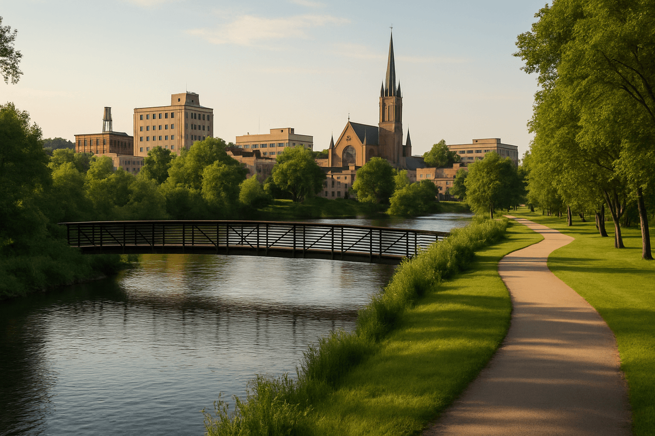 Waukesha with Fox River Parkway