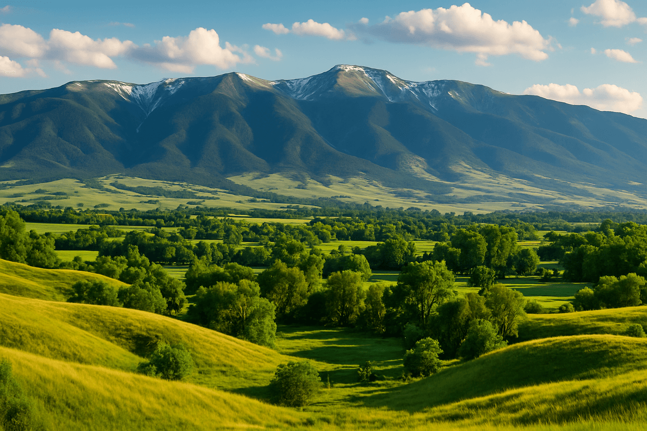 Sheridan, Wyoming with the Bighorn Mountains