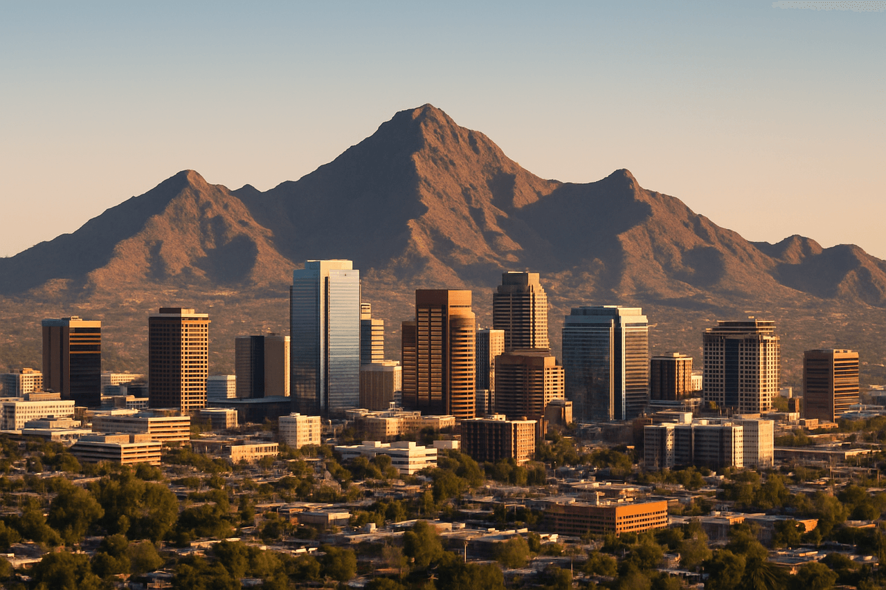 Arizona landscape with desert and cactus