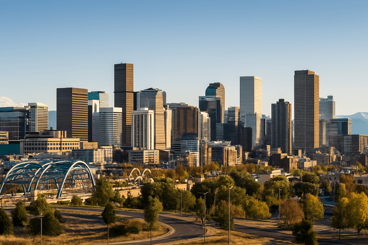 Scenic view of Colorado mountains and skyline