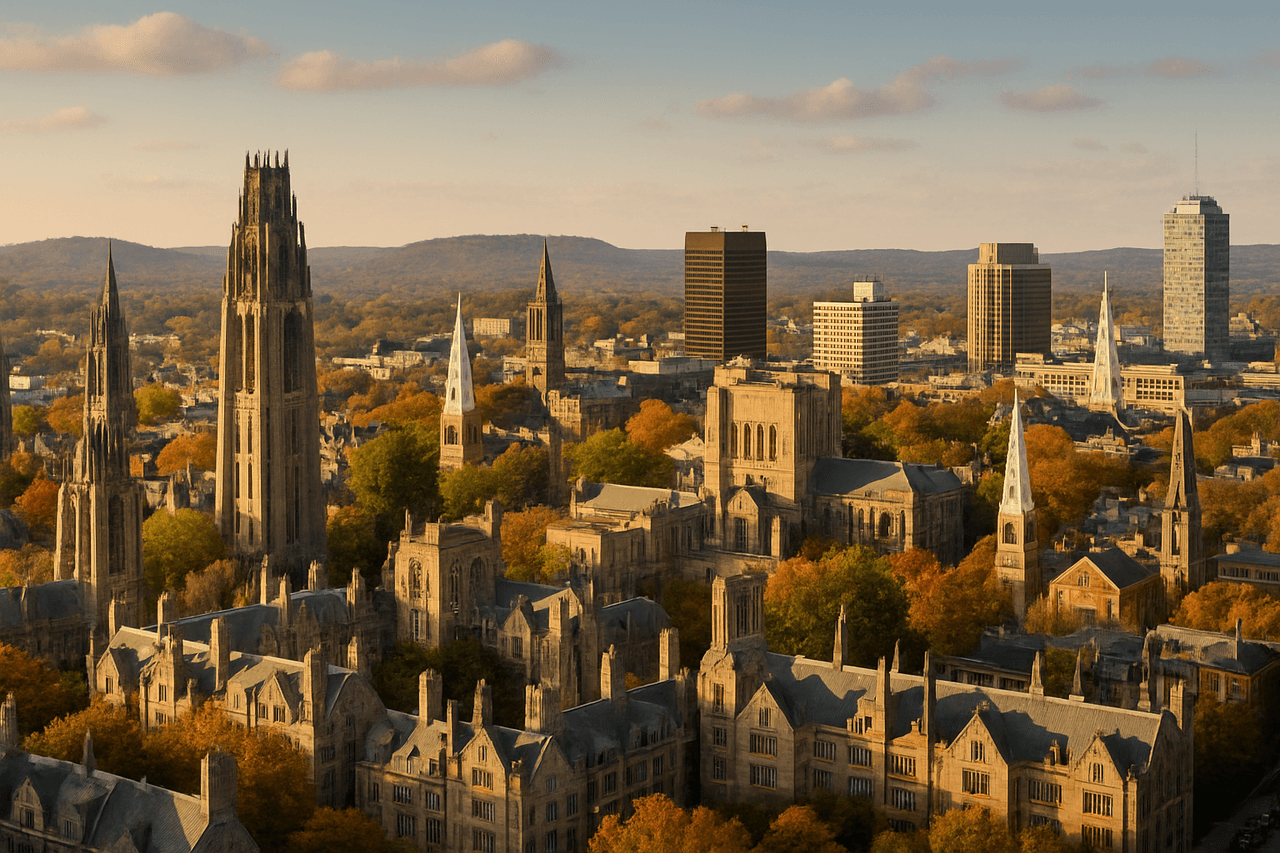 Connecticut State Capitol and city skyline