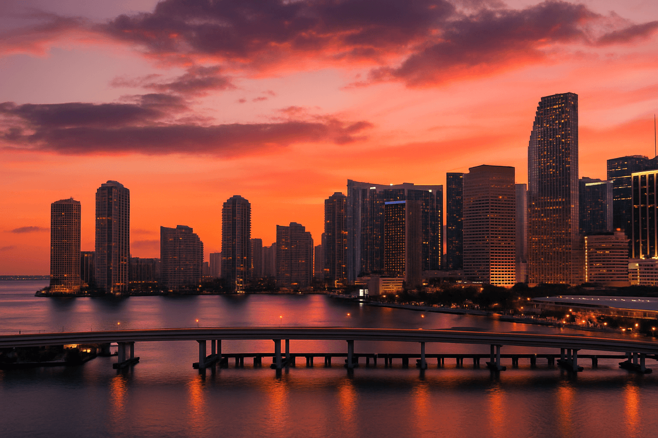 Florida skyline with palm trees