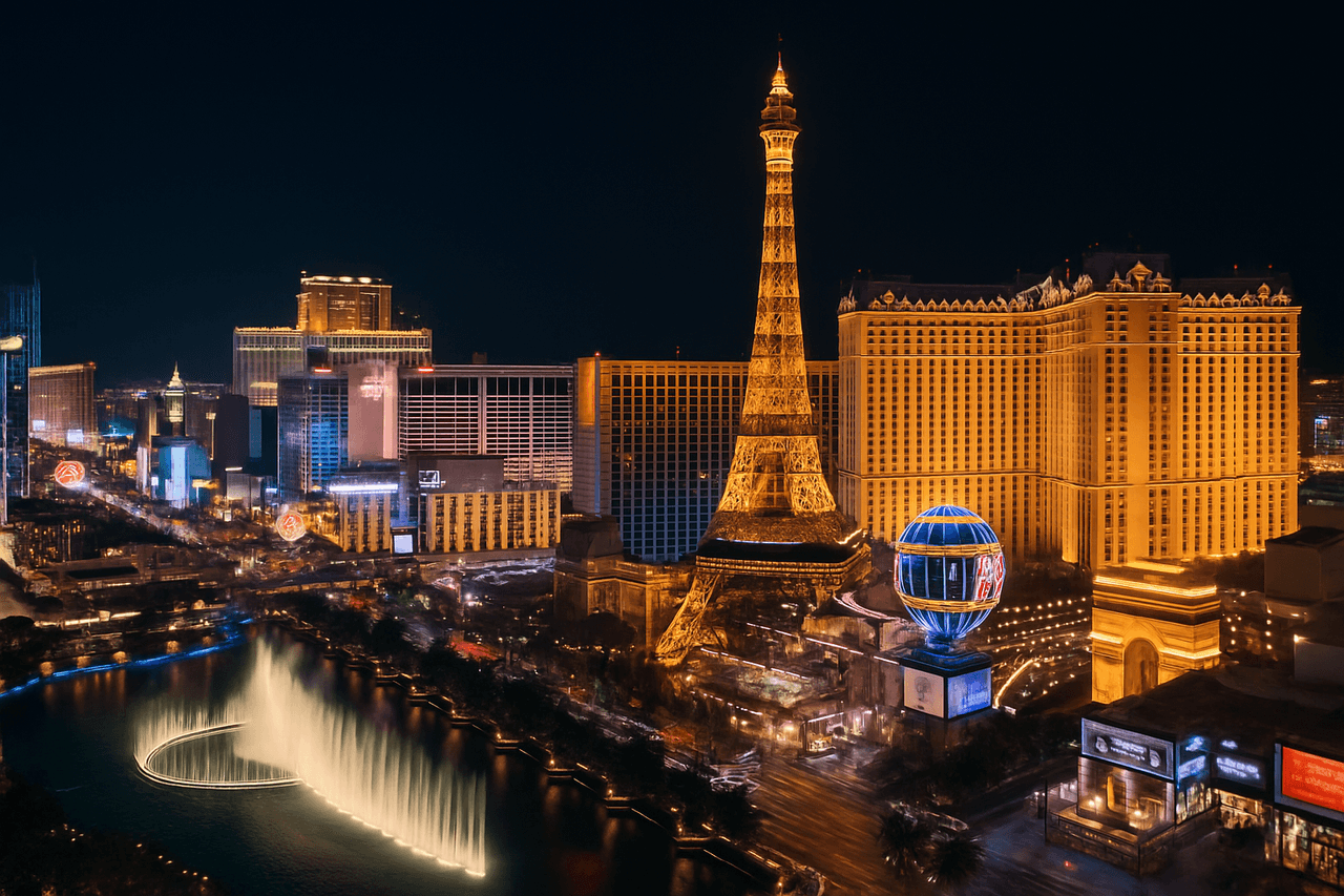 Nevada landscape with Las Vegas Strip in background