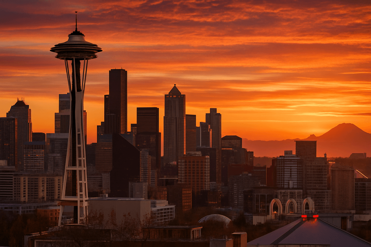 Washington state with moving truck