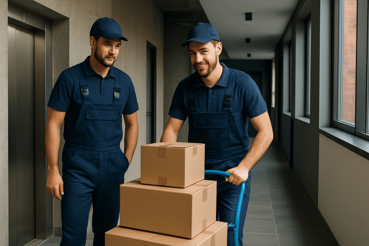Apartment move with movers and elevator