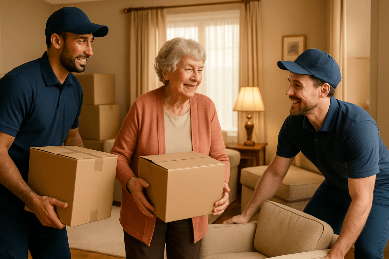 Senior downsizing move with caring professional movers