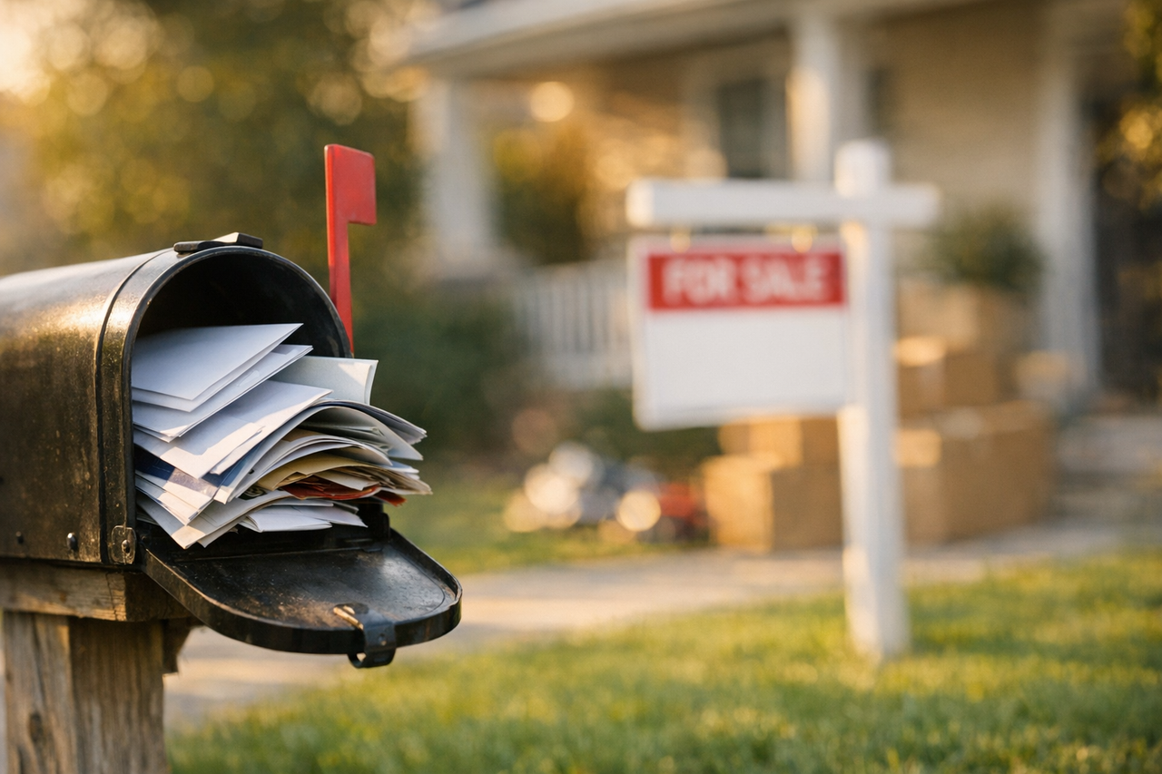 A mailbox overflowing with letters, symbolizing the importance of updating your address.