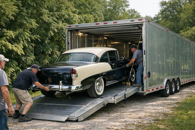 Classic car loading