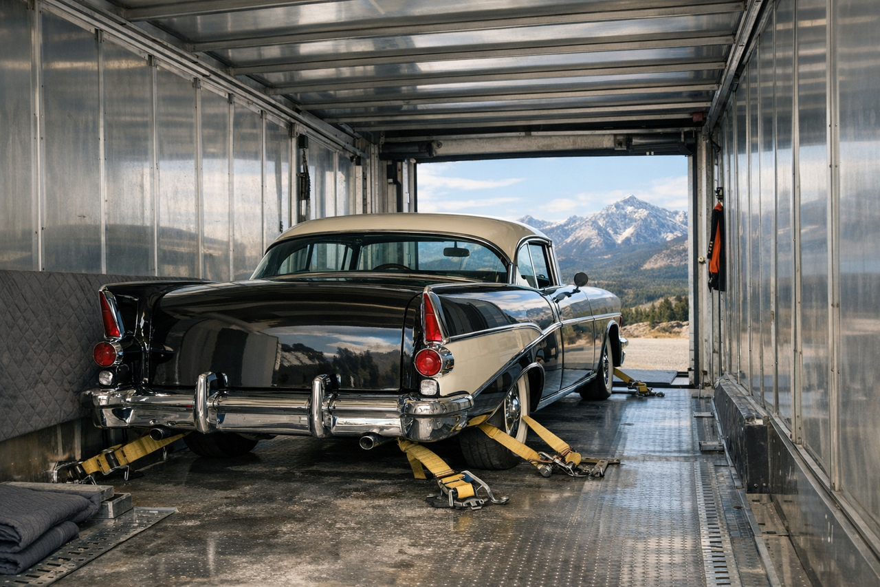 Enclosed classic car shipping