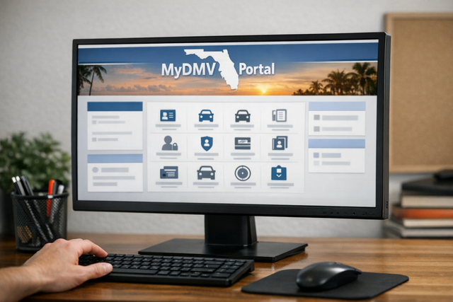 Screenshot of MyDMV Portal login page