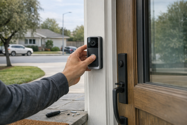 Setting up a video doorbell at the front entrance