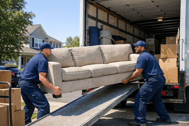 Movers working hard during a local move.