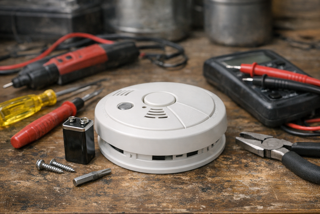 Smoke detector and tools for a safety check