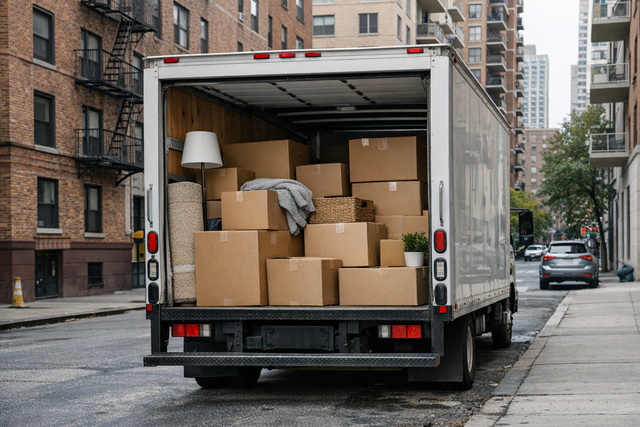 A compact moving truck ready for a small move.